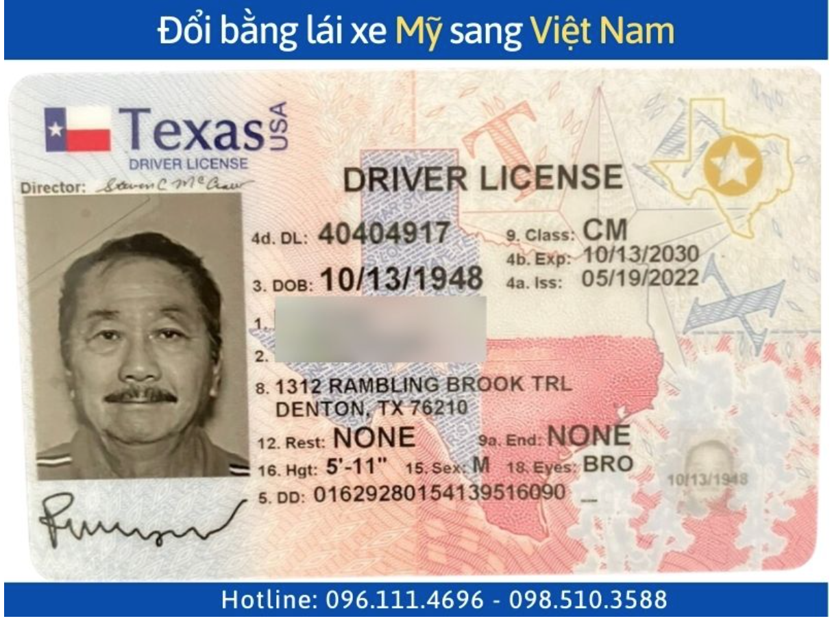 Đổi bằng lái xe của Mỹ sang Việt Nam ở đâu?